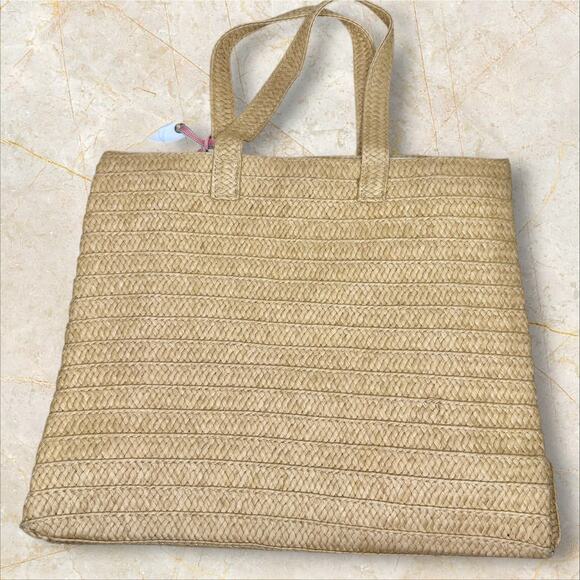 BTB Los Angeles Sunrise Suntan Sunset Embroidered Straw Tote Bag NWT - Picture 2 of 13